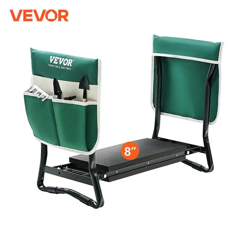 VEVOR Garden Kneeler and Seat 330 lbs Load Capacity 8/10" EVA Wide Pad Foldable Garden Stool Kneeling Bench for Gardening